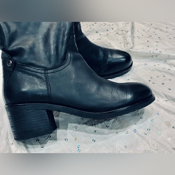 Geox Black Genuine Leather Knee-High Riding Style Boots- Size 38EU - 8 US - Picture 6 of 8